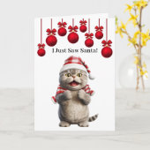 かわいいサンタねこグリーティングカード カード (黄色い花)