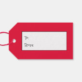 かわいいサンタのひげ赤の両面クリスマスプレゼントTa ギフトタグ (裏面横)