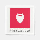 かわいいサンタのひげ赤メリークリスマス スタンダードカクテルナプキン (正面)
