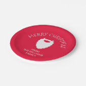 かわいいサンタのひげ赤メリークリスマス ペーパープレート (アングル)