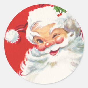 かわいいサンタのクリスマスのステッカー ラウンドシール