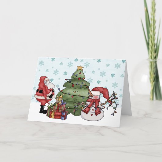 かわいいサンタのクリスマスの挨拶状 シーズンカード (正面)