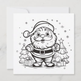 かわいいサンタのクリスマスキッズクラフトぬりえ シーズンカード