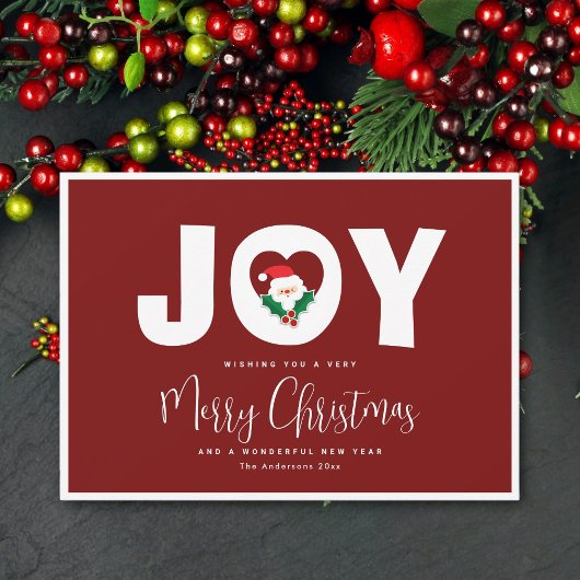 かわいいサンタのクリスマスジョイメリークリスマスグリーティング シーズンカード