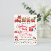 かわいいサンタのクリスマスパーティー招待状 シーズンカード (スタンド正面)