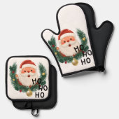 かわいいサンタのクリスマス 鍋つかみ&鍋敷きセット (正面/裏面)