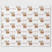 かわいいサンタのトナカイのクリスマスホリデー ラッピングペーパー (フラット)