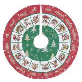 かわいいサンタのトナカイのブラシ仕上げポリエステルツリースカート ブラッシュドポリエステルツリースカート