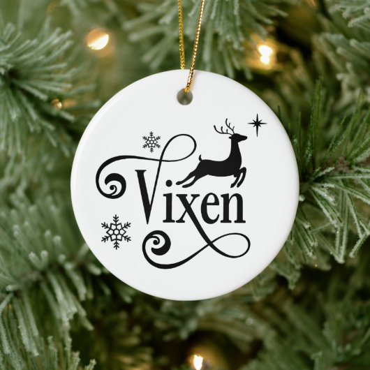 かわいいサンタのトナカイの名前Vixen Christmas セラミックオーナメント (ツリー)