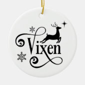 かわいいサンタのトナカイの名前Vixen Christmas セラミックオーナメント (正面)