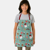 かわいいサンタのトナカイ甘いジンジャーブレッド エプロン (インサイチュ)