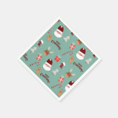 かわいいサンタのトナカイ甘いジンジャーブレッド スタンダードカクテルナプキン (角)