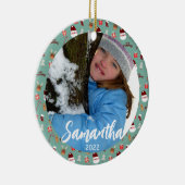 かわいいサンタのトナカイ甘いジンジャーブレッド セラミックオーナメント (右)