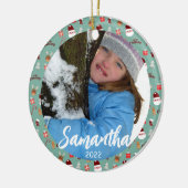 かわいいサンタのトナカイ甘いジンジャーブレッド セラミックオーナメント (左)