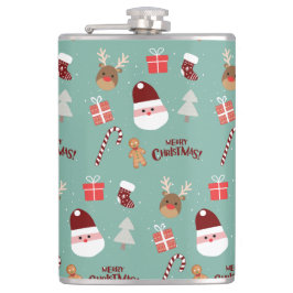 かわいいサンタのトナカイ甘いジンジャーブレッド フラスク