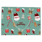 かわいいサンタのトナカイ甘いジンジャーブレッド ラージペーパーバッグ (裏面)