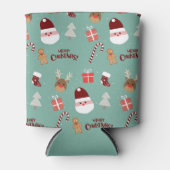 かわいいサンタのトナカイ甘いジンジャーブレッド 缶クーラー (正面)