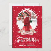かわいいサンタのヘルパーのクリスマスフォト シーズンカード (正面)