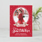 かわいいサンタのヘルパーのクリスマスフォト シーズンカード (スタンド正面)