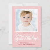 かわいいサンタのヘルパー小さな女の子クリスマスフォト シーズンカード (正面)