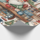 かわいいサンタのワークショップクリスマス ラッピングペーパー (角)