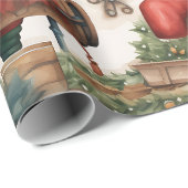 かわいいサンタのワークショップクリスマス ラッピングペーパー (ロールコーナー)