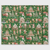 かわいいサンタのワークショップ小妖精や小人クリスマスの切り離し ラッピングペーパー (フラット)