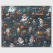 かわいいサンタのワークショップ ラッピングペーパー (フラット)
