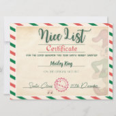 かわいいサンタの公式グッドリスト証明書 招待状 (正面)