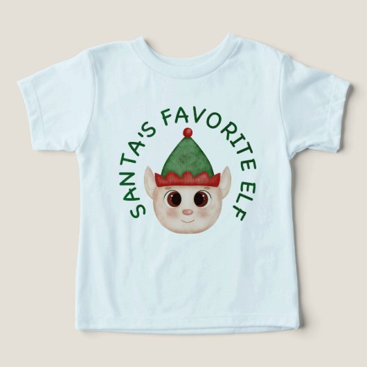 かわいいサンタの好きなエルフ クリスマス ベビーTシャツ (デザイン正面)