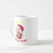 かわいいサンタの子犬 メリークリスマス コーヒーマグカップ (正面左)