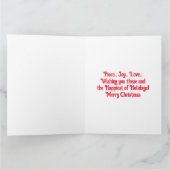 かわいいサンタの子犬 幸せなクリスマス カード (内部)