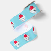 かわいいサンタの子猫のクリスマスアート サテンリボン (裏面)