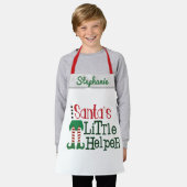 かわいいサンタの小さなヘルパーのパーソナライズ名子供 エプロン (着用した状態)