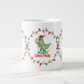 かわいいサンタの恐竜 メリークリスマス ジャンボコーヒーマグカップ (正面)