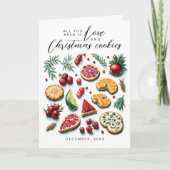 かわいいサンタの愛とココロの赤と緑の水彩 シーズンカード (正面)