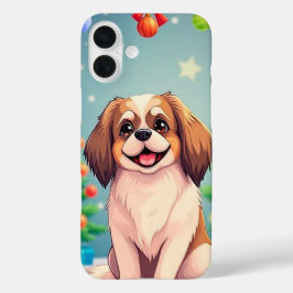🎅 かわいいサンタの犬のホリデーグッズ ✨ iPhone 16 PLUSケース