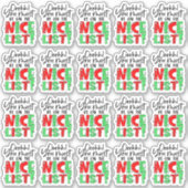 かわいいサンタの素敵なリストおもしろい・クリスマスビジネス シール (正面)