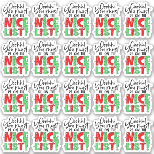 かわいいサンタの素敵なリストおもしろい・クリスマスビジネス シール (正面)