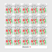 かわいいサンタの素敵なリストおもしろい・クリスマスビジネス シール (シート)