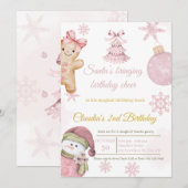 かわいいサンタの誕生日カード 子供用 シーズンカード (正面/裏面)