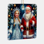 🎅 かわいいサンタの雪のクリスマス ❄️ セラミックオーナメント (右)