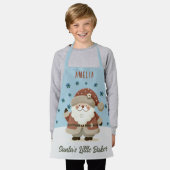 かわいいサンタの雪の結晶 サンタの小さなパン屋の子供たち エプロン (着用した状態)