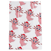 かわいいサンタアクソロトルネームメリークリスマス ミディアムペーパーバッグ (裏面)