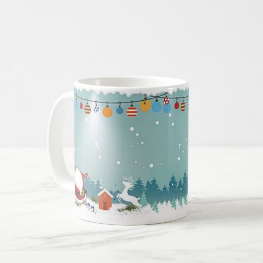 かわいいサンタインザスノークリスマスホリデー コーヒーマグカップ (正面左)