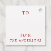 かわいいサンタウォーターのカラーイラストレーションメリークリスマス フェイバータグ (裏面)