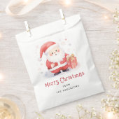 かわいいサンタウォーターのカラーイラストレーションメリークリスマス フェイバーバッグ (クリップ留めされた状態)