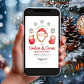 かわいいサンタクッキーとココアクリスマスパーティー 招待状