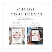 かわいいサンタクッキーとココアクリスマスパーティー 招待状