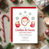 かわいいサンタクッキーとココアクリスマスパーティー 招待状